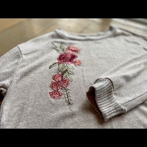 Tan Sweater with Flowers